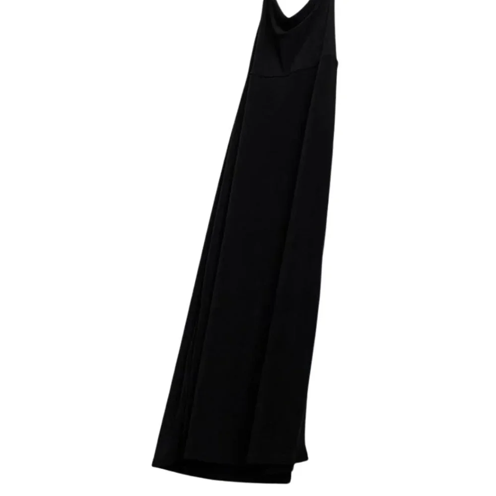 Free People Intimately Black Cowl Neck Strappy Back Maxi Dress Small Slit - Picture 7 of 10